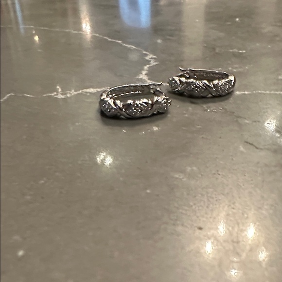 Elegant Silver Hoop Earrings - Picture 2 of 4